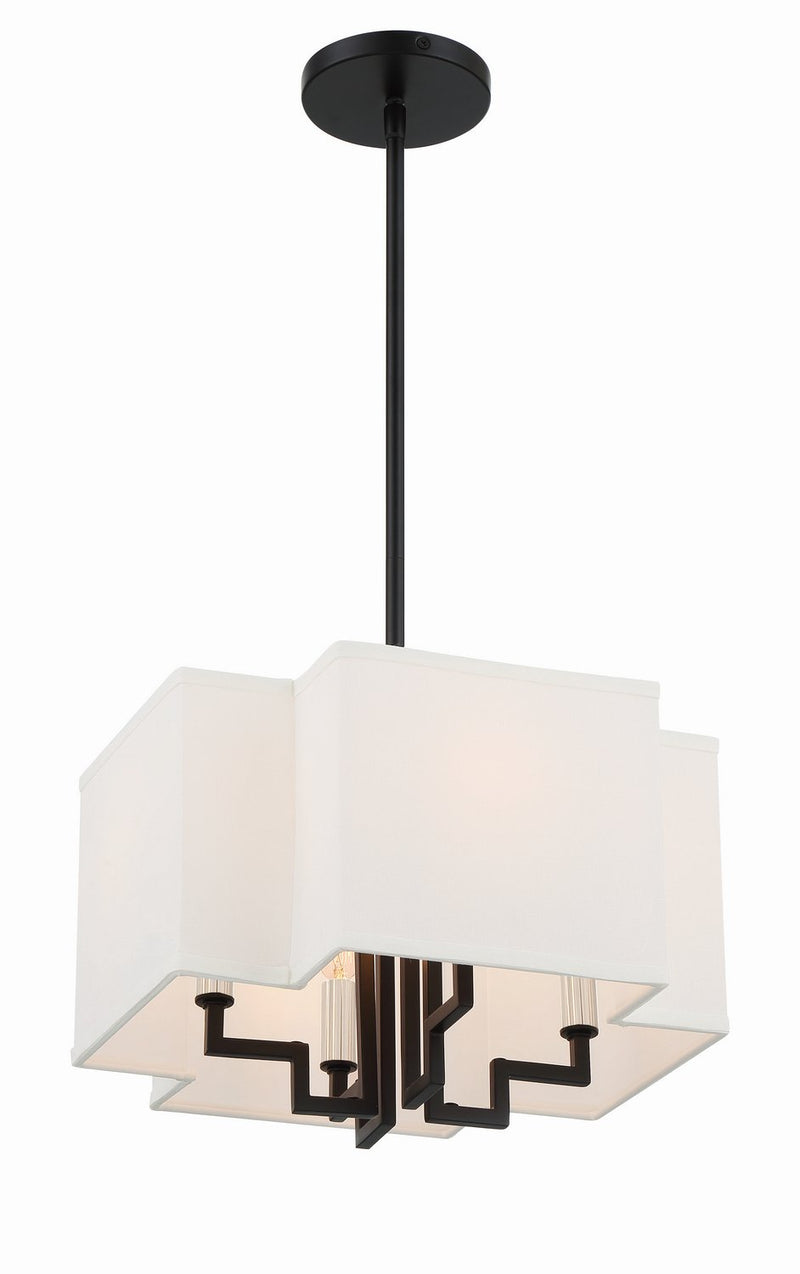 Upham Estates 4-Light Convertible Pendant in Coal w/Polished Nickel