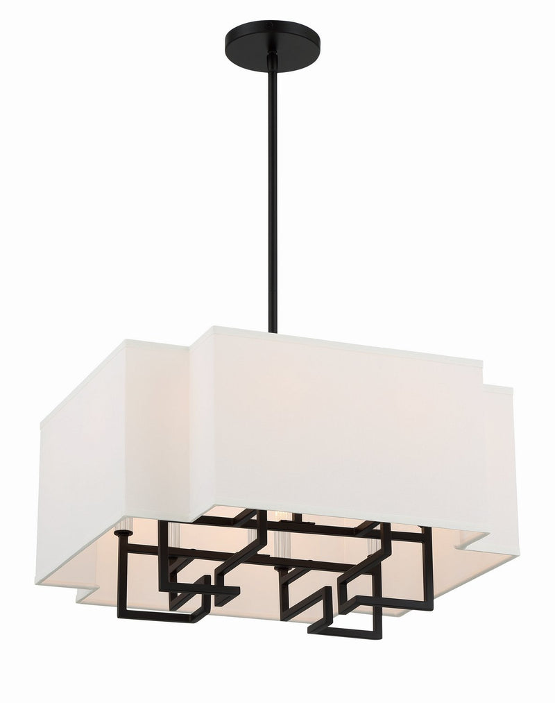 Upham Estates Small 8-Light Pendant in Coal w/Polished Nickel
