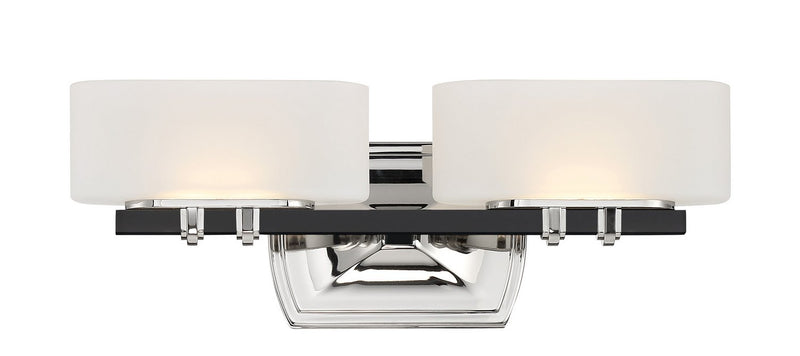 Drury Bath 2-Light LED Bath Vanity Light in Polished Nickel and Coal