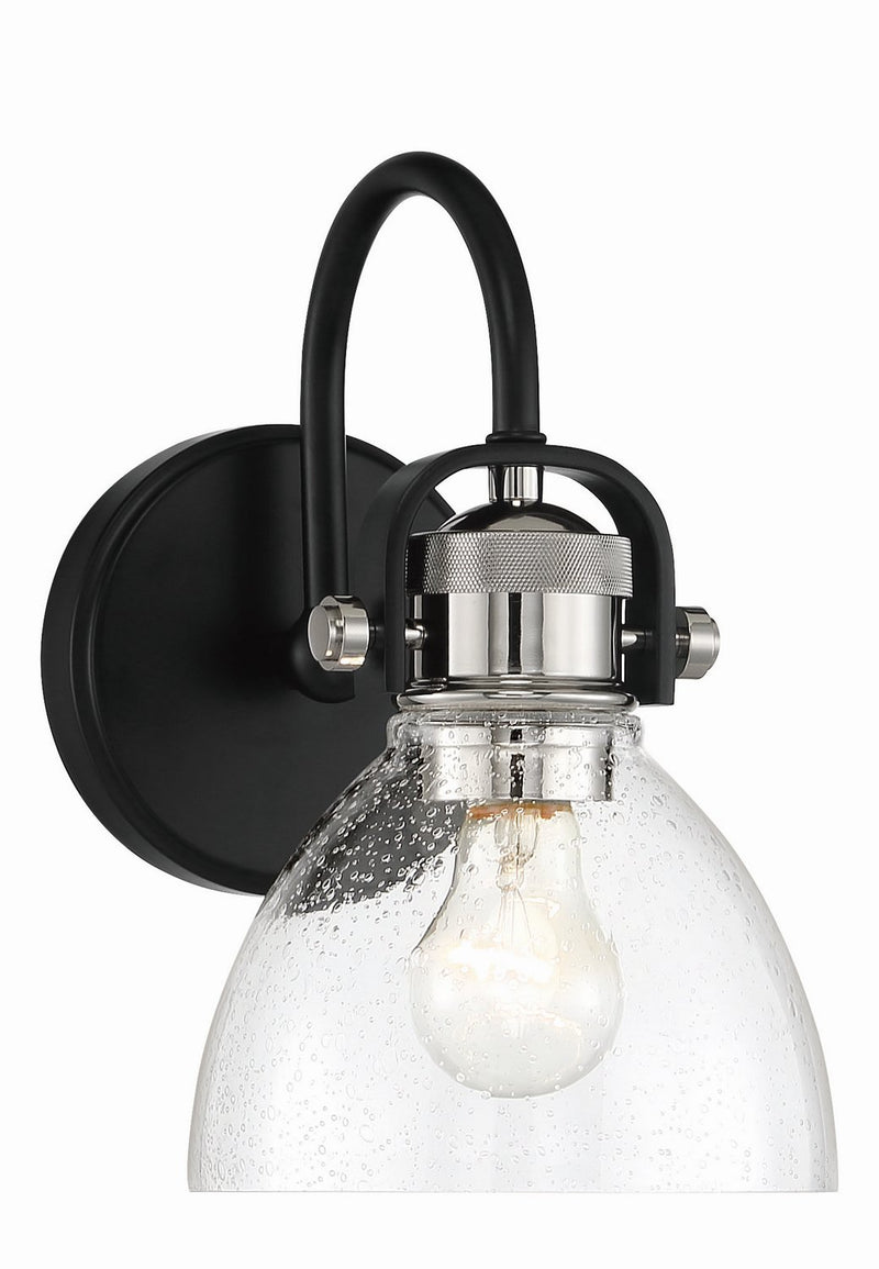 Monico Bath Sconce in Coal and Polished Nickel