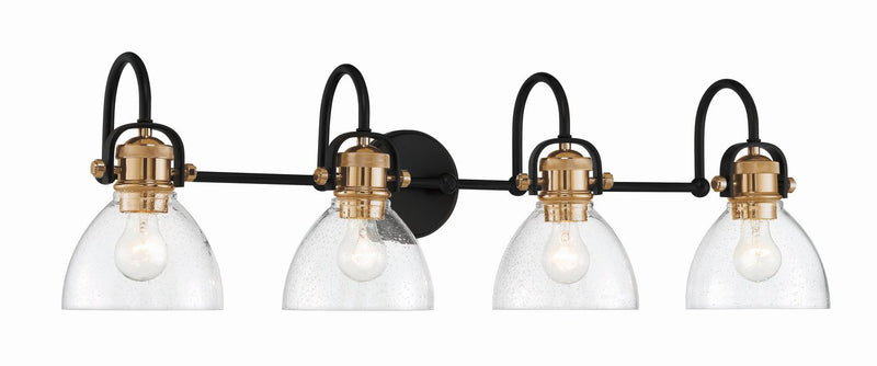 Monico 4-Light Bath Vanity Light in Bronze w/Brass