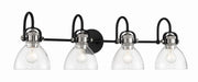 Monico 4-Light Bath Vanity Light in Coal w/Polished Nickel