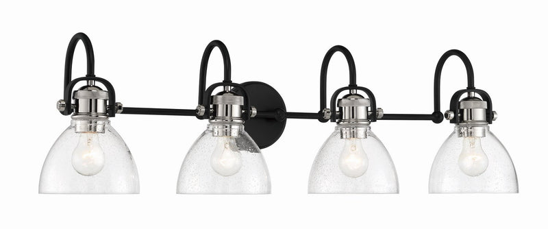 Monico 4-Light Bath Vanity Light in Coal w/Polished Nickel