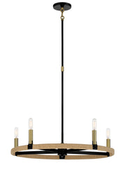 Windward Passage 5-Light Chandelier in Coal and Soft Brass
