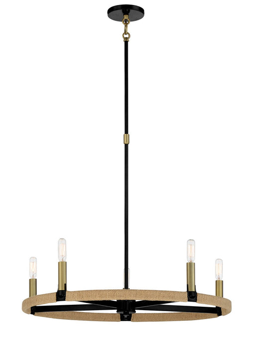 Windward Passage 5-Light Chandelier in Coal and Soft Brass