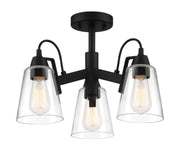 Beckonridge 3-Light Semi-Flush Mount in Coal