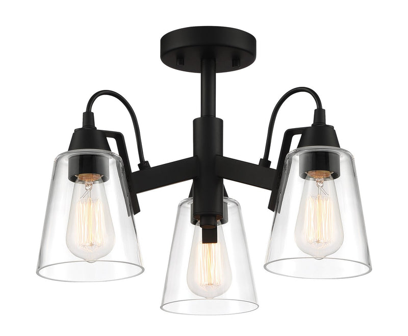 Beckonridge 3-Light Semi-Flush Mount in Coal