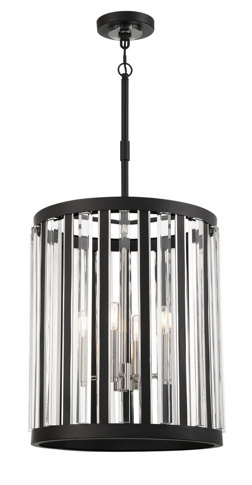 Majestic Splendor 4-Light Pendant in Sand Coal and Polished Nickel