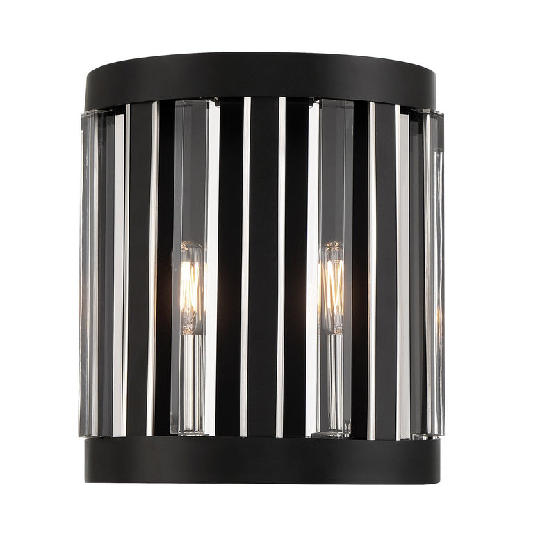 Majestic Splendor 2-Light Wall Sconce in Sand Coal and Polished Nickel