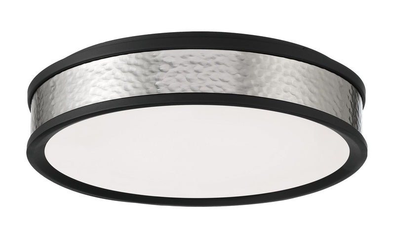 LED Metal Shade Flush Mount in Coal and Brushed Nickel