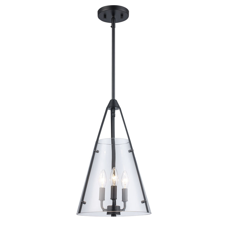 Armani Alivia 3-Light 11" Pendant in Black