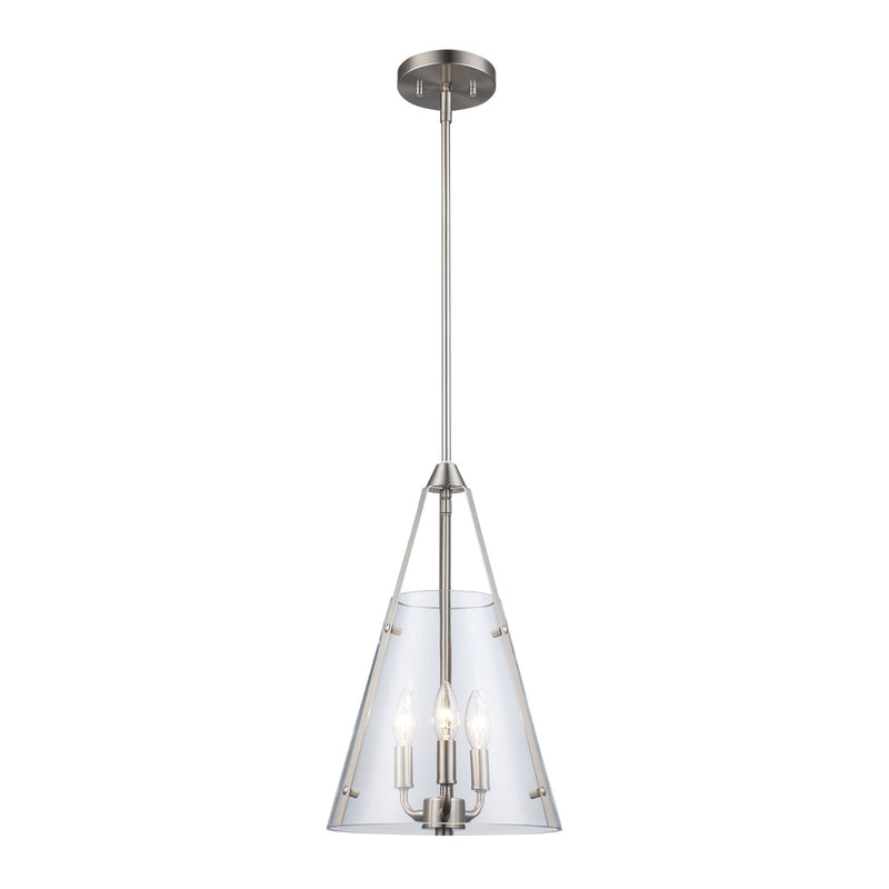 Armani Alivia 3-Light 11" Pendant in Brushed Nickel