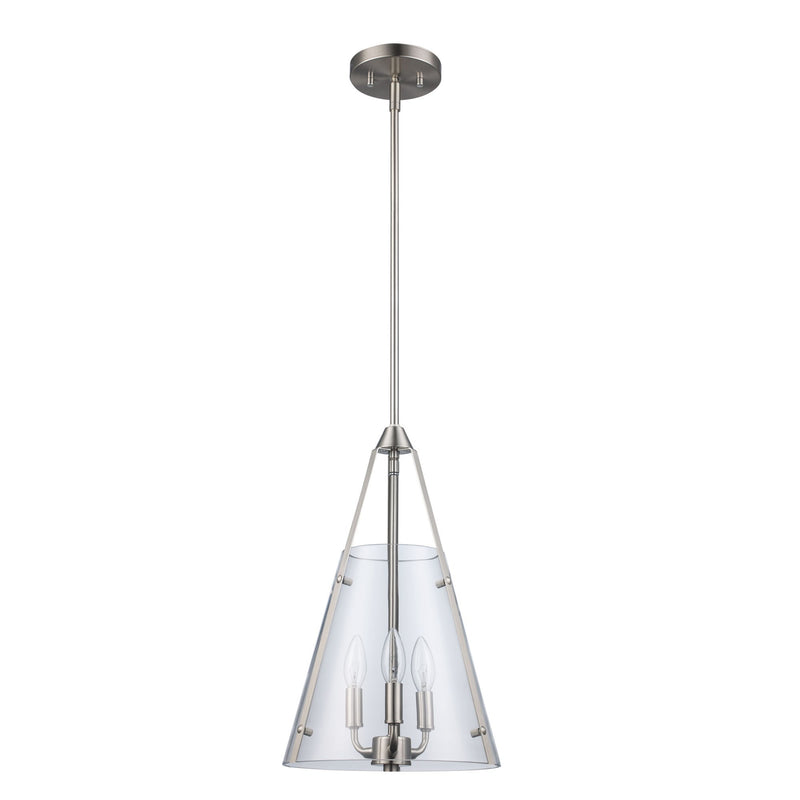 Armani Alivia 3-Light 11" Pendant in Brushed Nickel