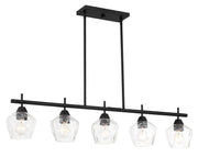 Camrin 5-Light Linear Chandelier in Coal