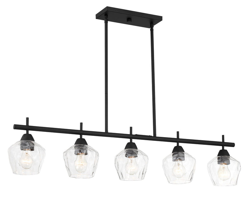 Camrin 5-Light Linear Chandelier in Coal