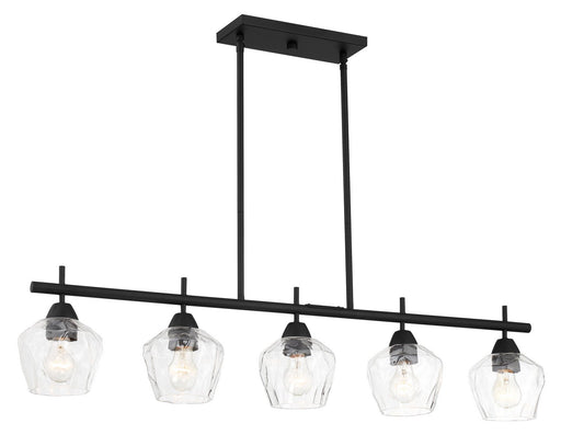 Camrin 5-Light Linear Chandelier in Coal
