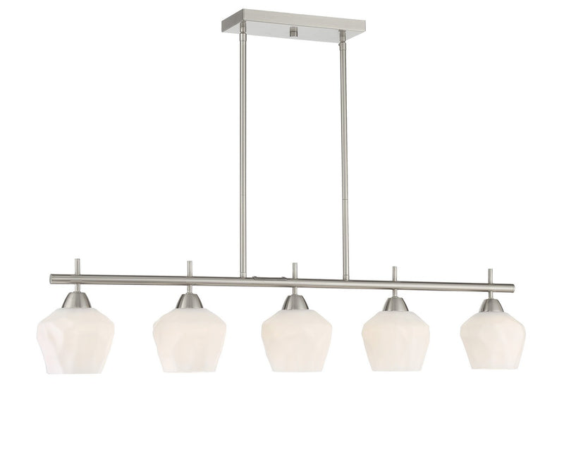 Camrin 5-Light Linear Chandelier in Brushed Nickel