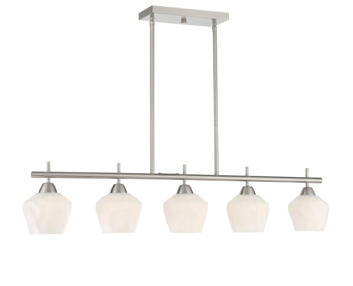 Camrin 5-Light Linear Chandelier in Brushed Nickel