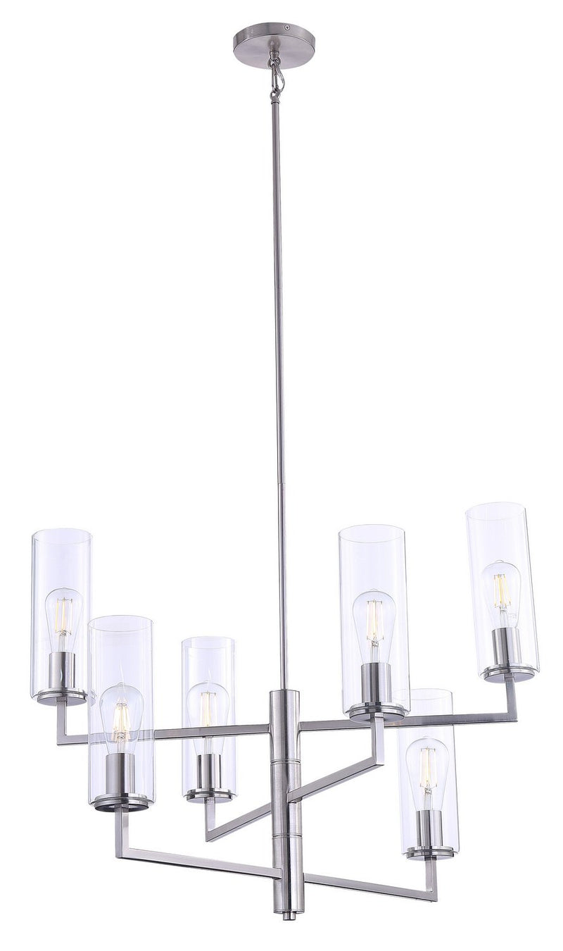 Acacia 6-Light Chandelier in Brushed Nickel