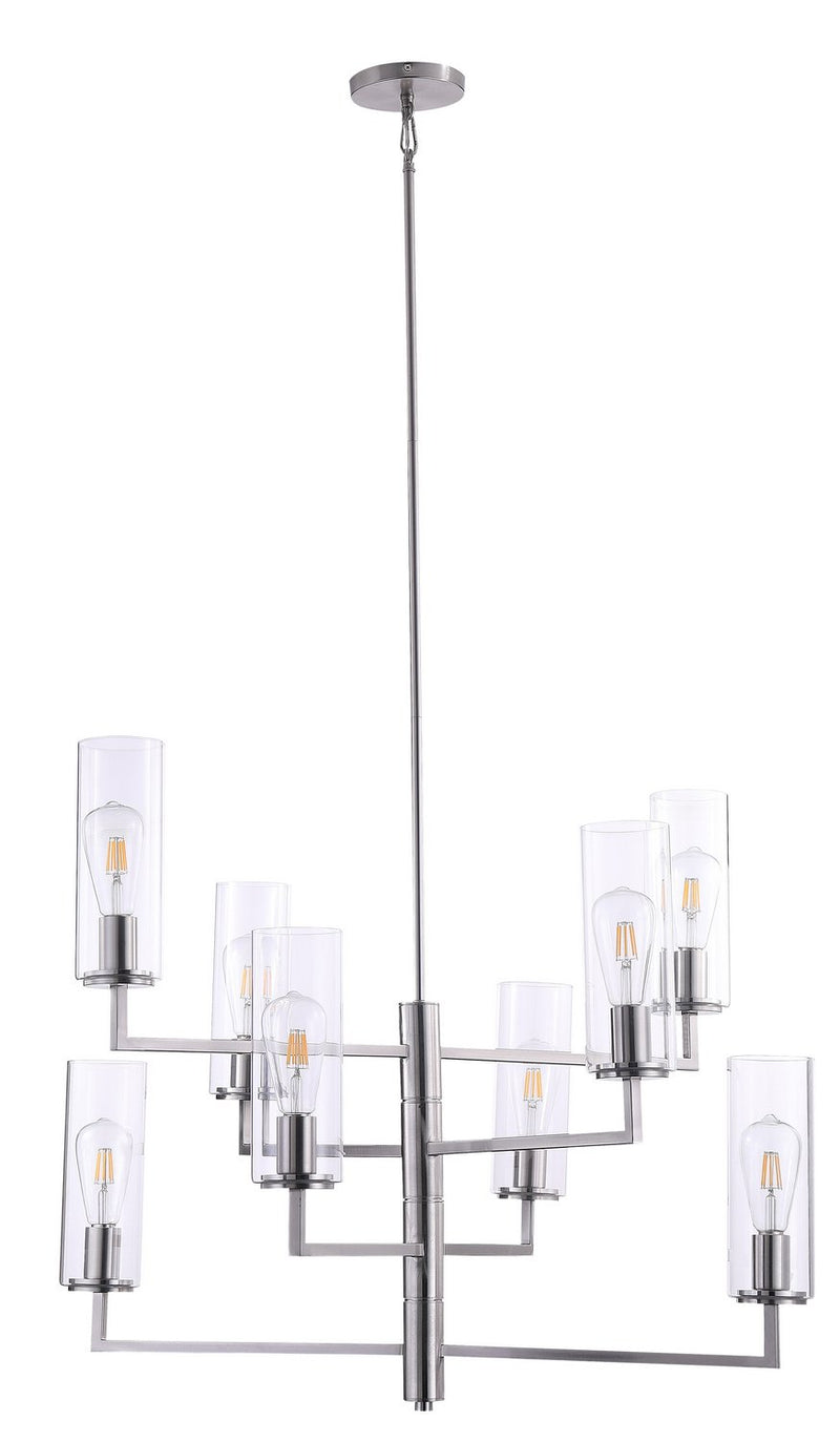 Acacia 8-Light Chandelier in Brushed Nickel