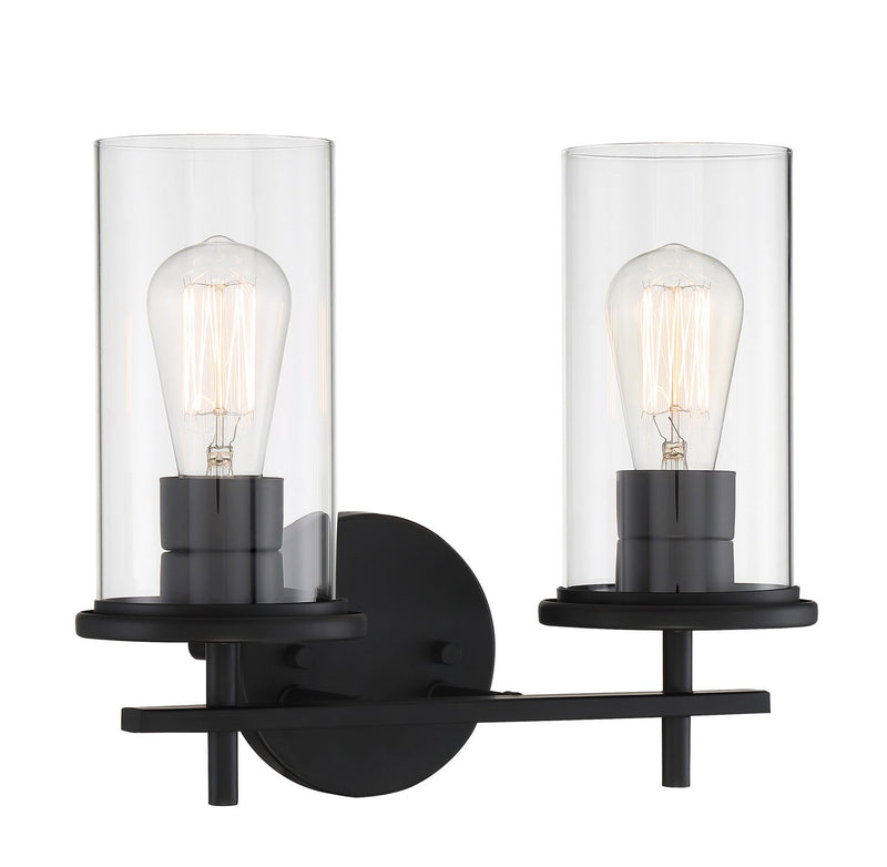 Haisley 2-Light Bath Vanity Light in Coal