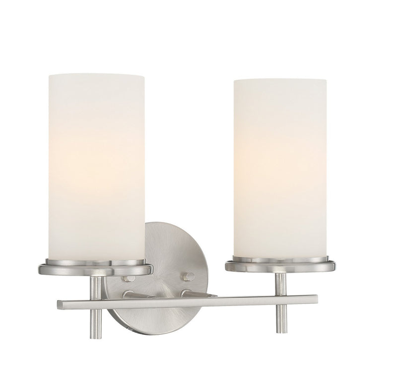 Haisley 2-Light Bath Vanity Light in Brushed Nickel