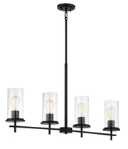 Haisley 4-Light Linear Chandelier in Coal
