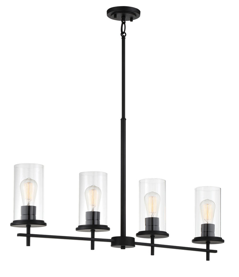 Haisley 4-Light Linear Chandelier in Coal