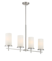 Haisley 4-Light Linear Chandelier in Brushed Nickel