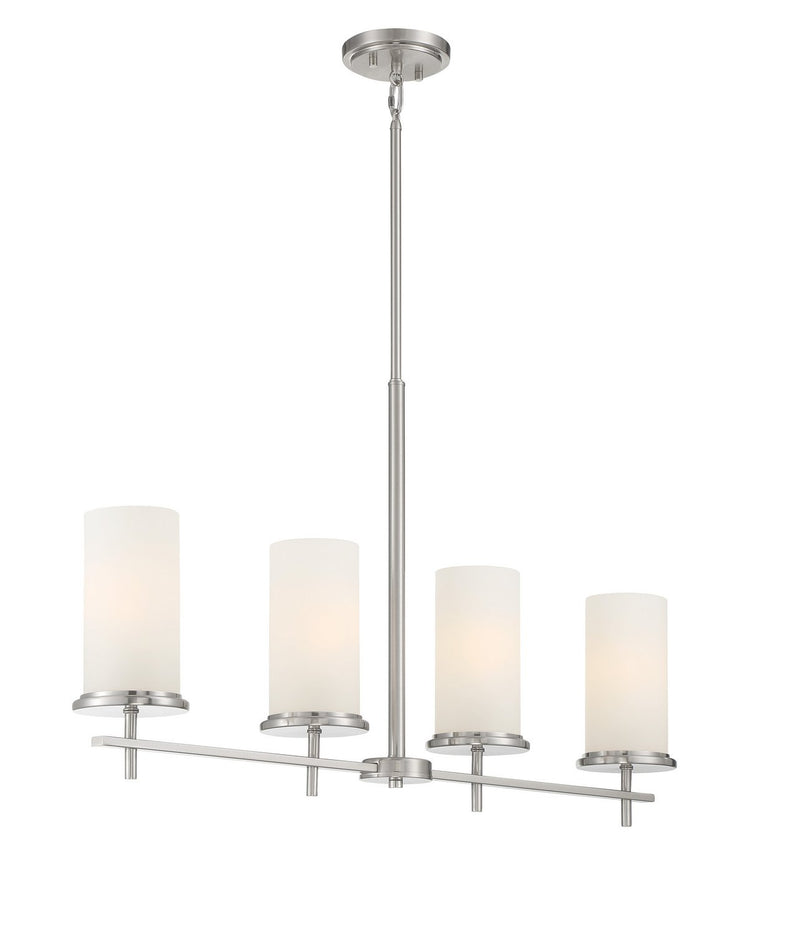 Haisley 4-Light Linear Chandelier in Brushed Nickel