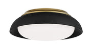 LED Dome Flush Mount 15" in Sand Coal w/Honey Gold