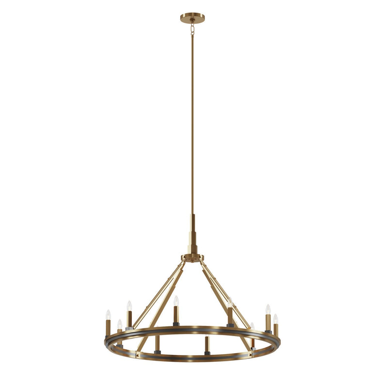Emmala 10-Light Chandelier in Brushed Natural Brass