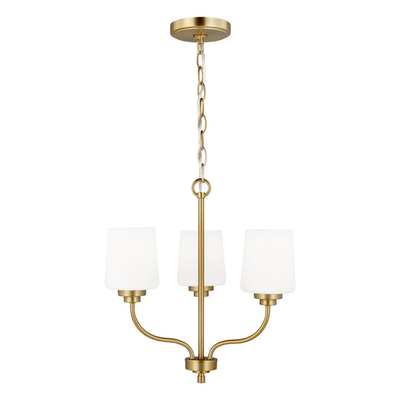 Windom 3-Light Chandelier in Satin Brass