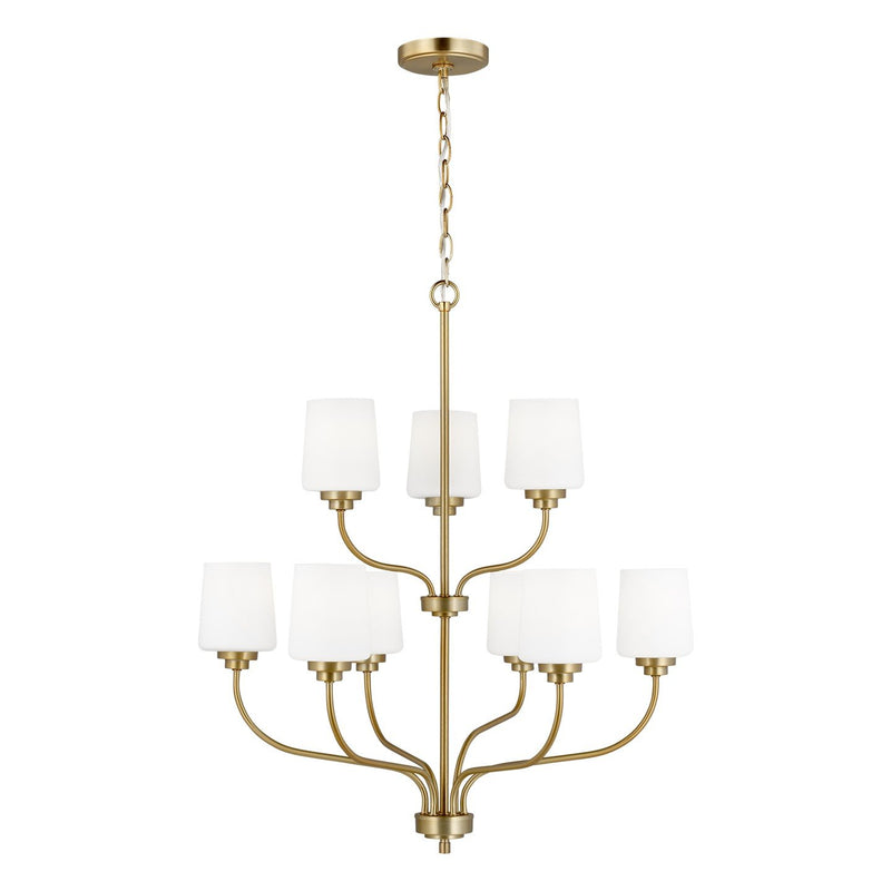 Windom 9-Light Chandelier in Satin Brass