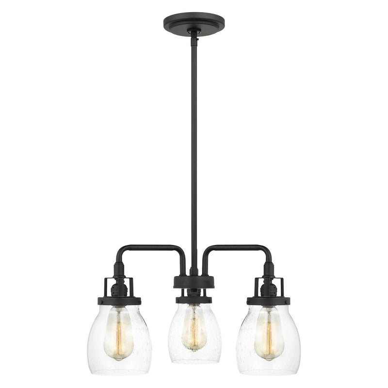 Belton Three Light Chandelier in Midnight Black