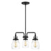 Belton Three Light Chandelier in Midnight Black