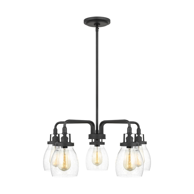 Belton Five Light Chandelier in Midnight Black