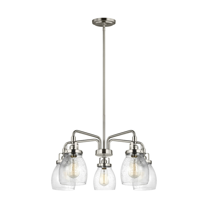 Belton Five Light Chandelier in Brushed Nickel