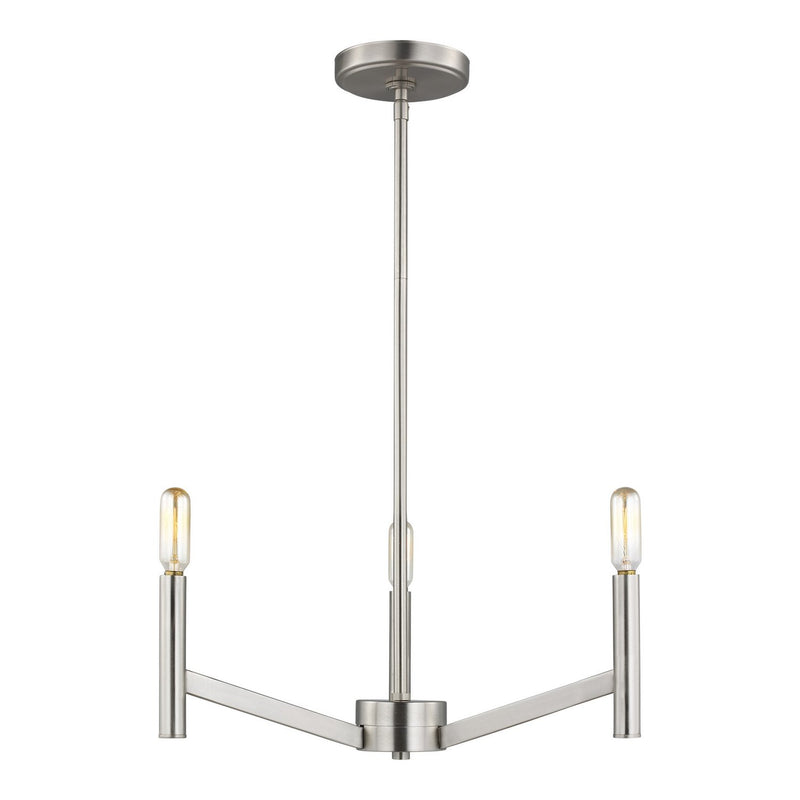 Vector 3-Light Chandelier in Brushed Nickel