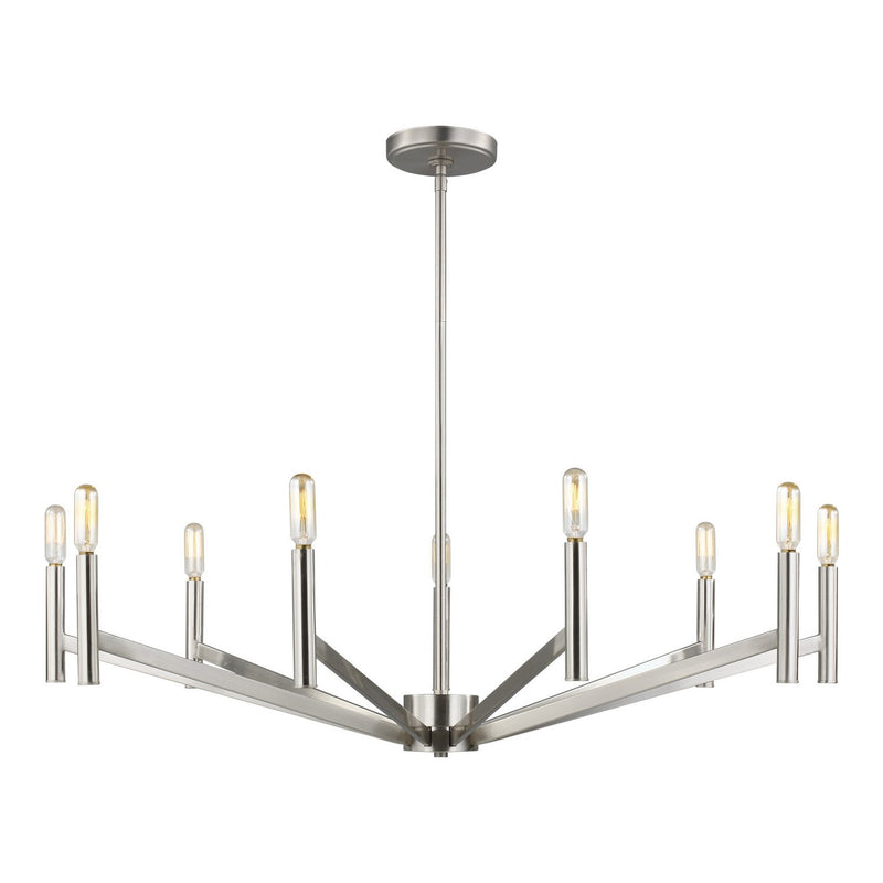 Vector 9-Light Chandelier in Brushed Nickel
