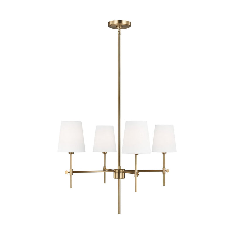 Baker 4-Light Small Chandelier in Satin Brass