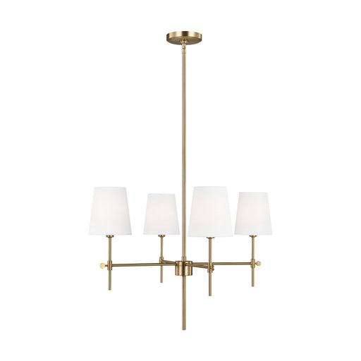 Baker 4-Light Small Chandelier in Satin Brass