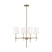 Baker 4-Light Small Chandelier in Satin Brass