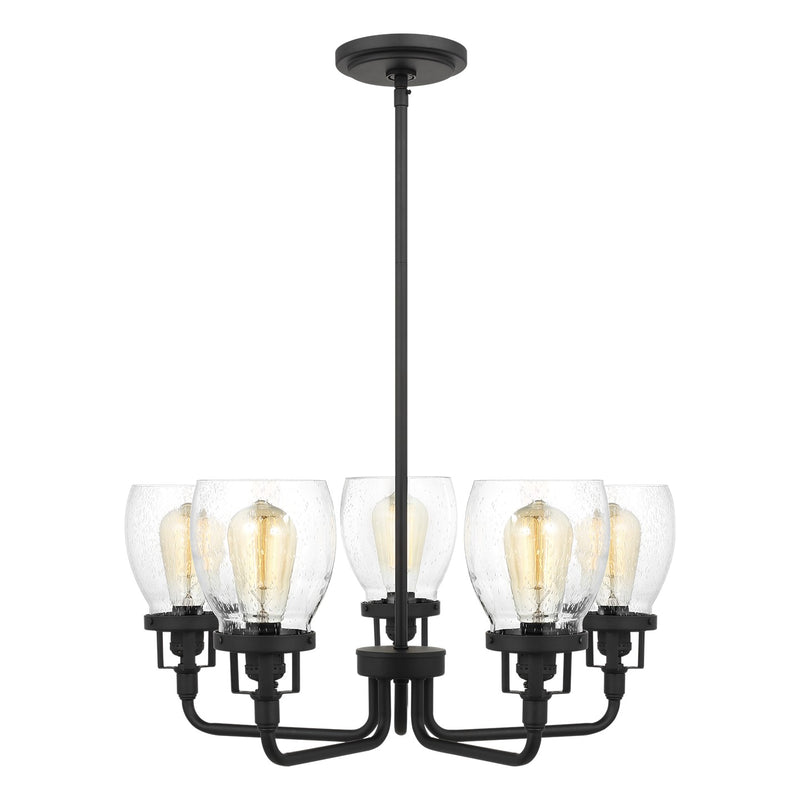 Belton Five Light Chandelier in Midnight Black