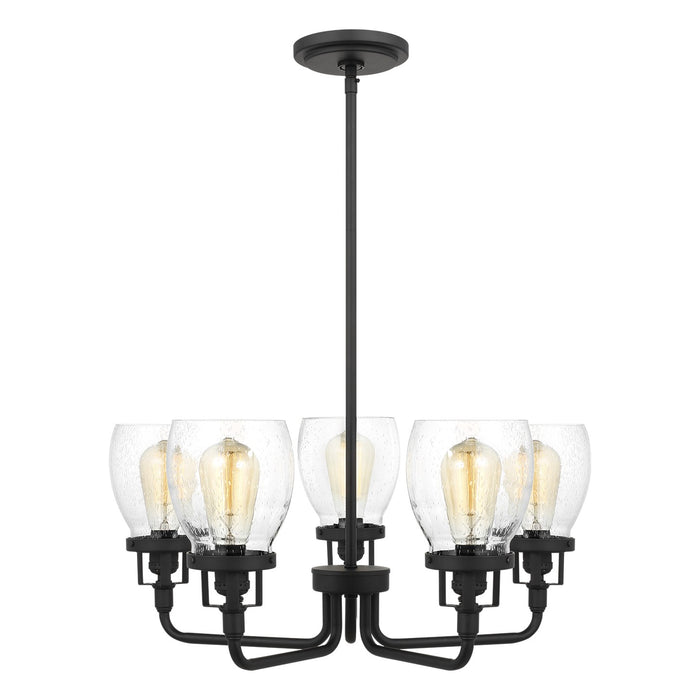 Belton Five Light Chandelier in Midnight Black