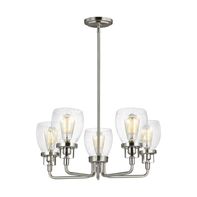 Belton Five Light Chandelier in Brushed Nickel