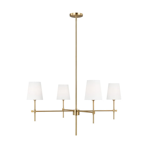 Baker 4-Light Large Chandelier in Satin Brass