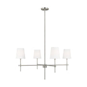 Baker 4-Light Large Chandelier in Brushed Nickel