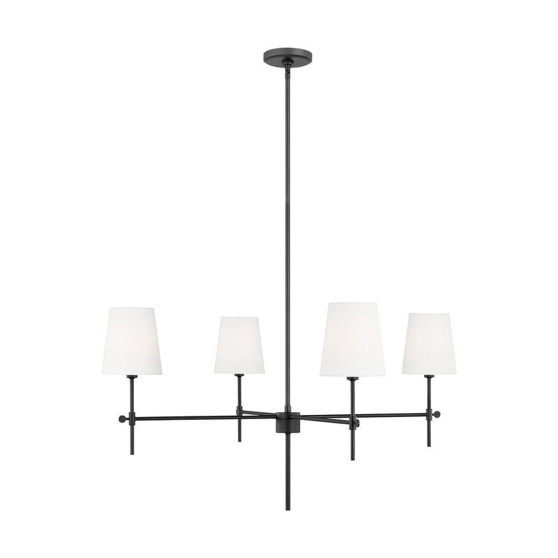 Baker 4-Light Large Chandelier in Midnight Black