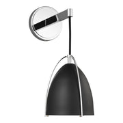 Norman Black Shade Bath Sconce in Chrome